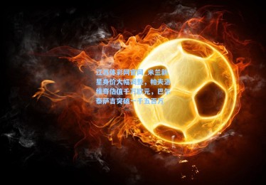 江苏体彩网官网_米兰新星身价大幅调整，帕夫洛维奇估值千万欧元，巴尔泰萨吉突破一千五百万